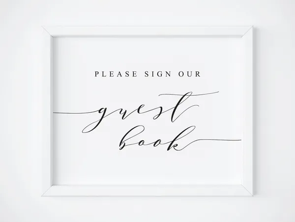 Please Sign Our Guest Book Wedding Guestbook Sign