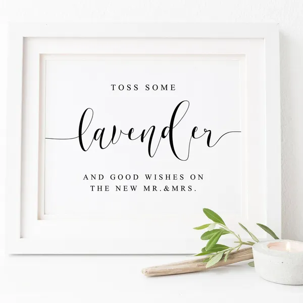 Wedding Lavender Toss Sign, Ceremony Send Off Art Print