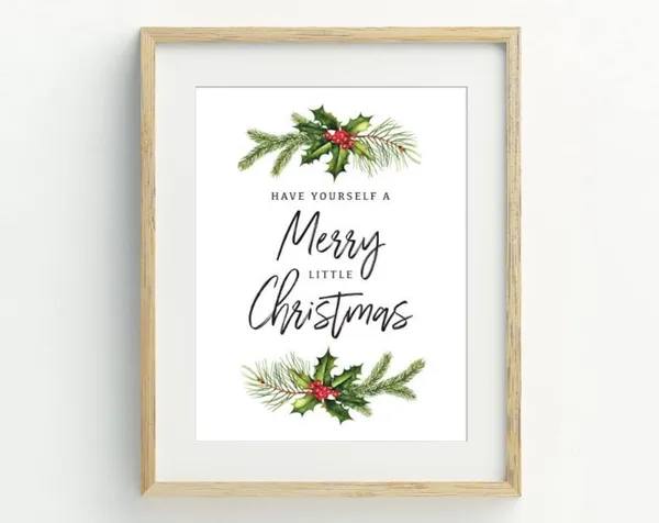 Merry Christmas Christmas Holiday Wall Art Poster