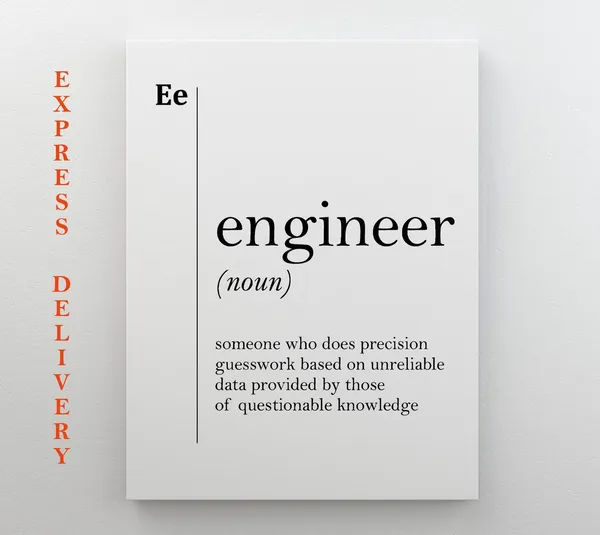 Engineer Definition Art Print, Engineer Gift