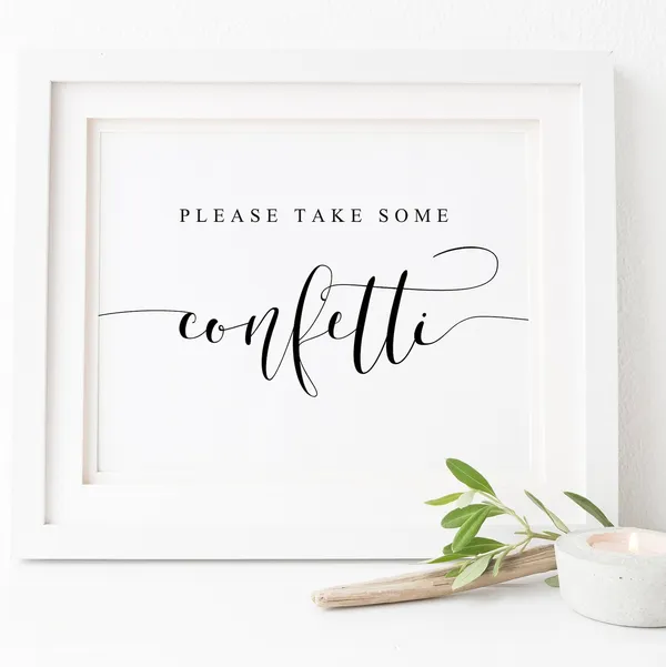 Confetti Wedding Ceremony Print, Wedding Decor