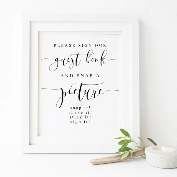 Photo Guestbook Sign, Wedding Reception Poster