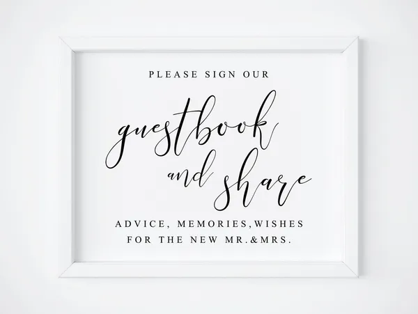 Guestbook Wedding Sign, Wedding Table Sign Art Print