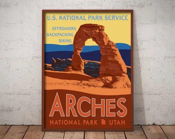 Arches National Park Vintage Travel Poster, Utah Park