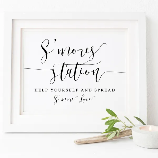 Smore Love Wedding Sign, S'mores Bar Art Print