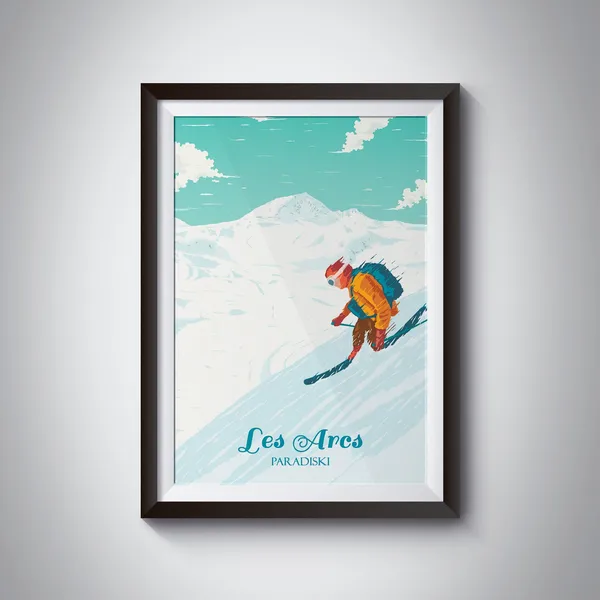 Les Arcs Vintage Ski Resort Travel Poster