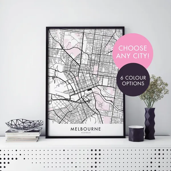 Custom City Map Art Print, Personalized Place Map