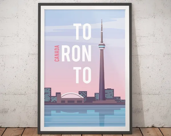 Toronto Vintage Travel Poster, Minimalist Art Print