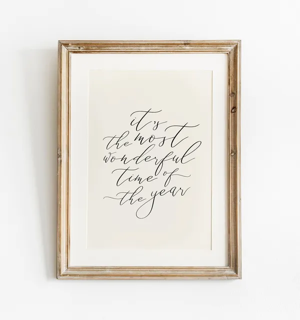 Christmas Calligraphy Sign Art Print, Holiday Decor