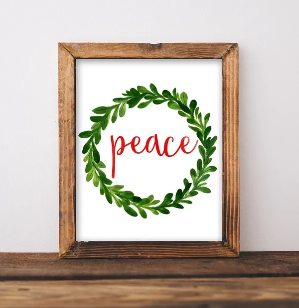 Christmas Peace Merry Holiday Art Print