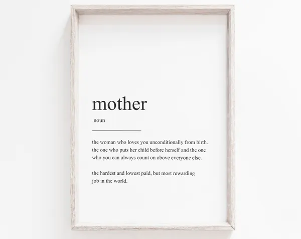 Mother Definition Mother's Day Minimalist Art Print