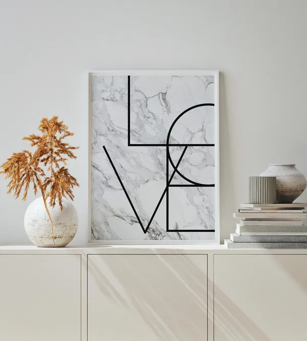 Love Typography Art Print, Monochrome Modern Decor