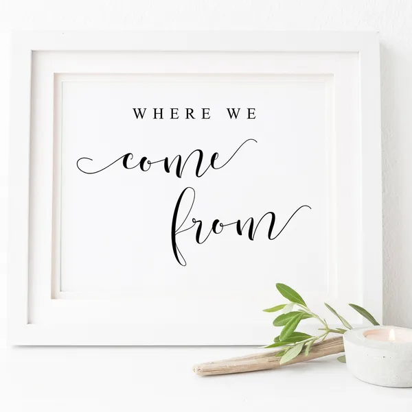 Where We Come From Sign Wedding Print, Family Guestbook