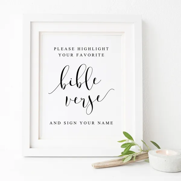 Favorite Bible Verse Wedding Scripture Sign Art Print