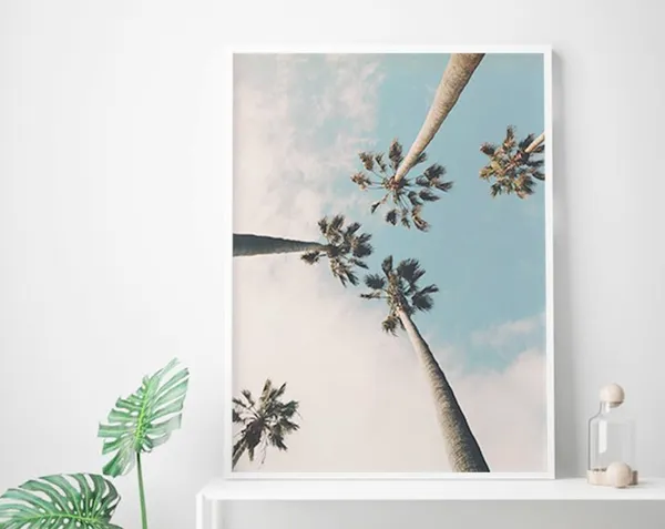 Palm Tree Beach Lovers Gift Living Room Art Print
