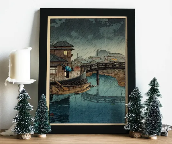 Japan Wood Block Mt Fuji Art Print, Japanese Decor