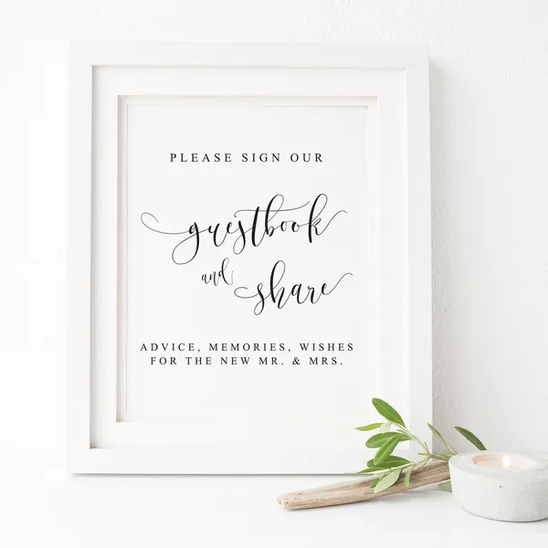 Please Sign Our Guestbook Wedding Table Sign Art Print
