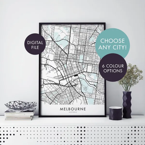 Custom City Map Print, Personalized Travel Map