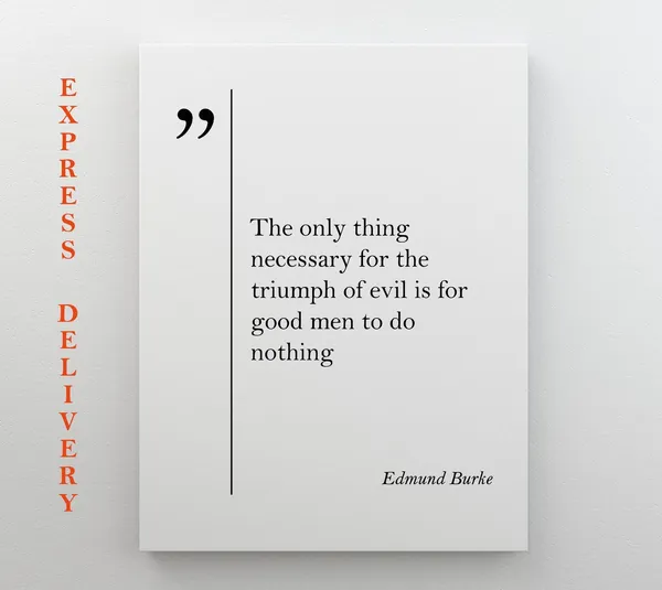 Edmund Burke Quote Print, Motivational Typography