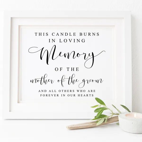 This Candle Burns In Loving Memory Sign, Memorial Print