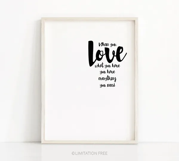 Instant Art Typography Quote Print, Minimalist