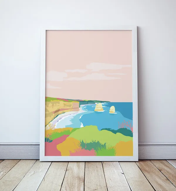 Great Ocean Road Victoria Illustrated Travel Poster