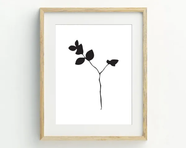 Minimalist Botanical Print, Black And White Art Print