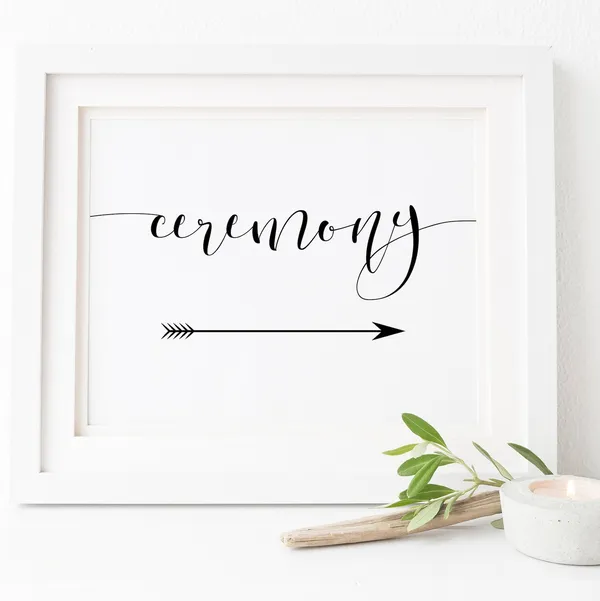 Wedding Ceremony Direction Sign Art Print