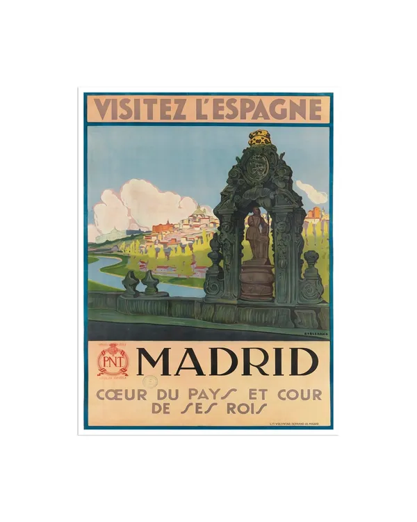 Madrid Travel Poster, Spanish Vintage Art Print