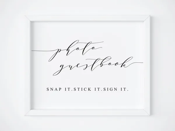 Photo Guestbook Wedding Reception Sign, Love