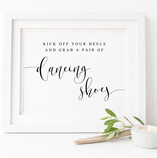 Kick Off Your Heels Wedding Dance Floor Sign