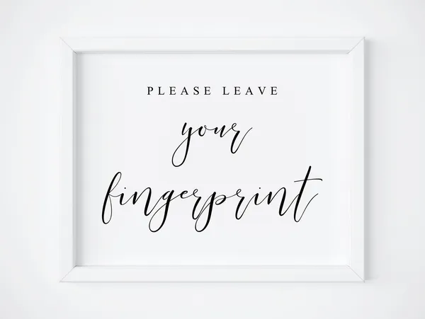 Please Leave Your Fingerprint Wedding Guest Book Art