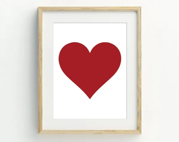 Red Heart Print, Valentine's Day Art Print
