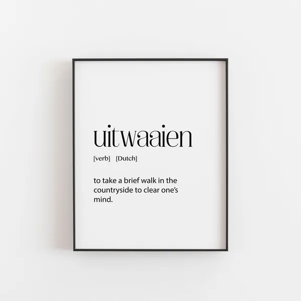 Uitwaaien Definition Dutch Hygge Word Art Print