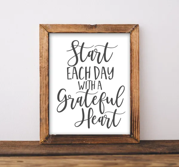 Start Each Day With A Grateful Heart Quote Print
