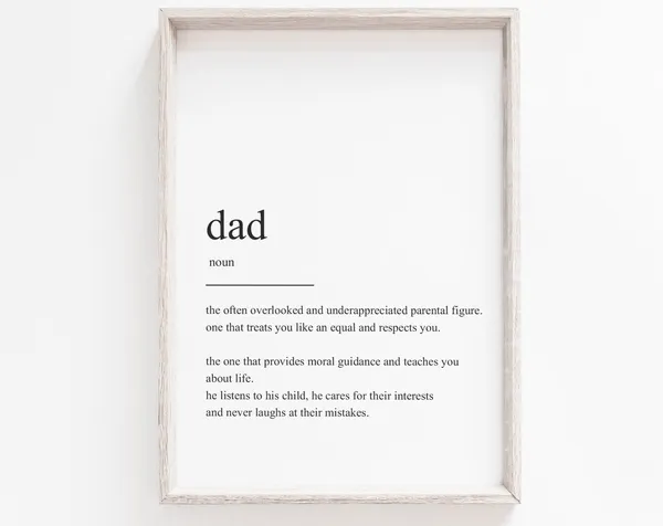 Art Dad Definition Art Print, Minimalist Gift For Dad