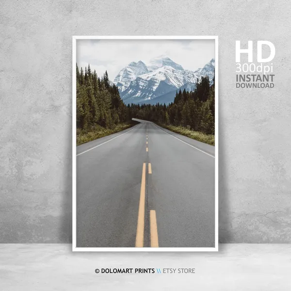 Travel Into The Wild Poster, Nordic Mountain Landscape