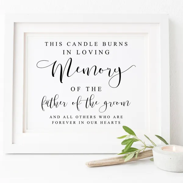 This Candle Burns Sign, In Loving Memory Print