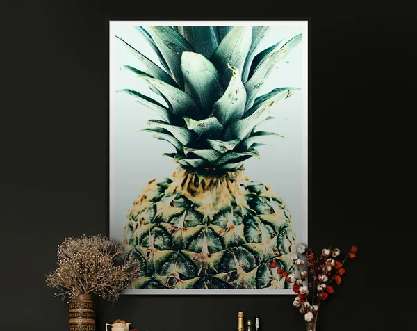Pineapple Art Print, Tropical Botanical Abstract