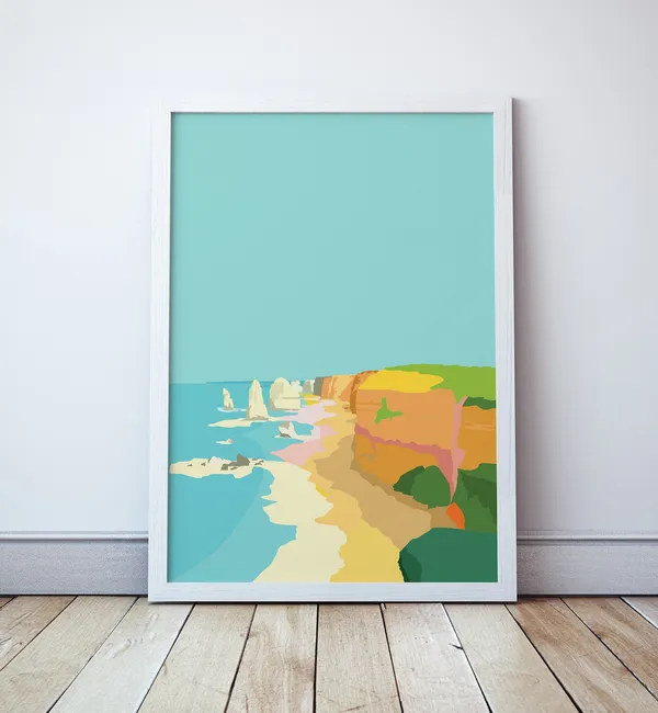Great Ocean Road Vintage Beach Travel Poster