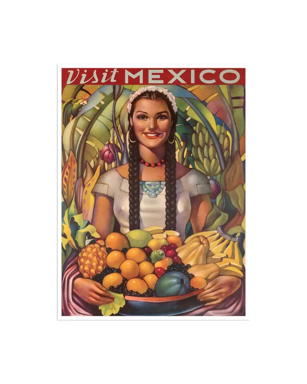 Mexico Vintage Travel Poster, Mexican Travel Print