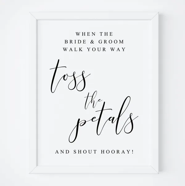 Wedding Petal Toss Sign, Ceremony Send-Off Art Print