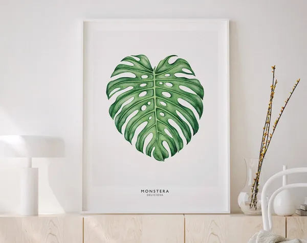 Monstera Tropical Leaf Art Print