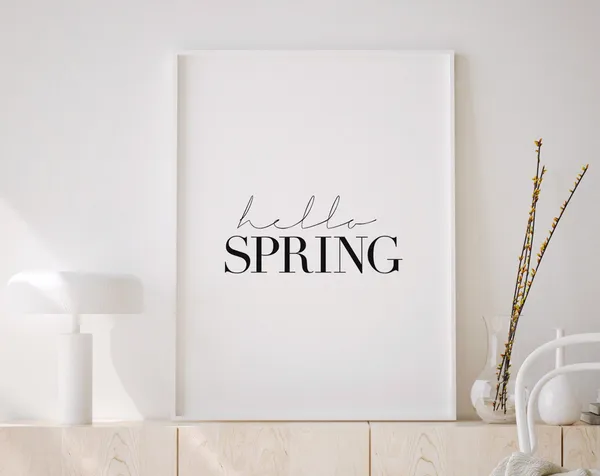 Hello Spring Art Print, Modern Spring