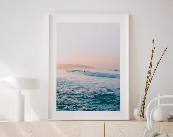 Surfboard Print, California Summer Travel Poster