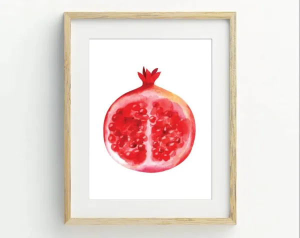 Pomegranate Minimalist Kitchen Art Print