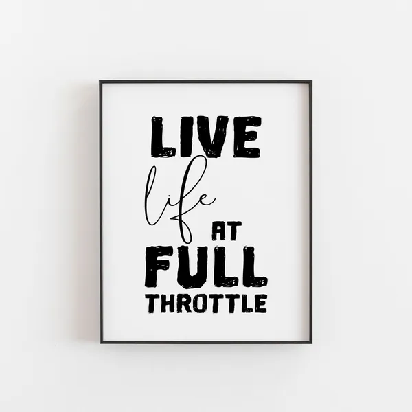 Motocross Live Life at Full Throttle Art Print