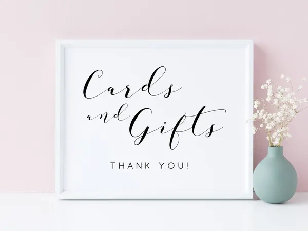 Cards And Gifts Wedding Sign, Gift Table Poster Print