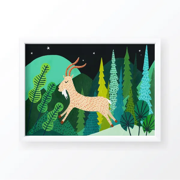 Capricorn Zodiac Print, Horoscope Constellation Art Print
