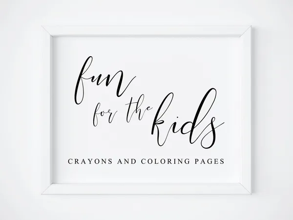 Kids Table Wedding Sign, Fun Table Decor Print